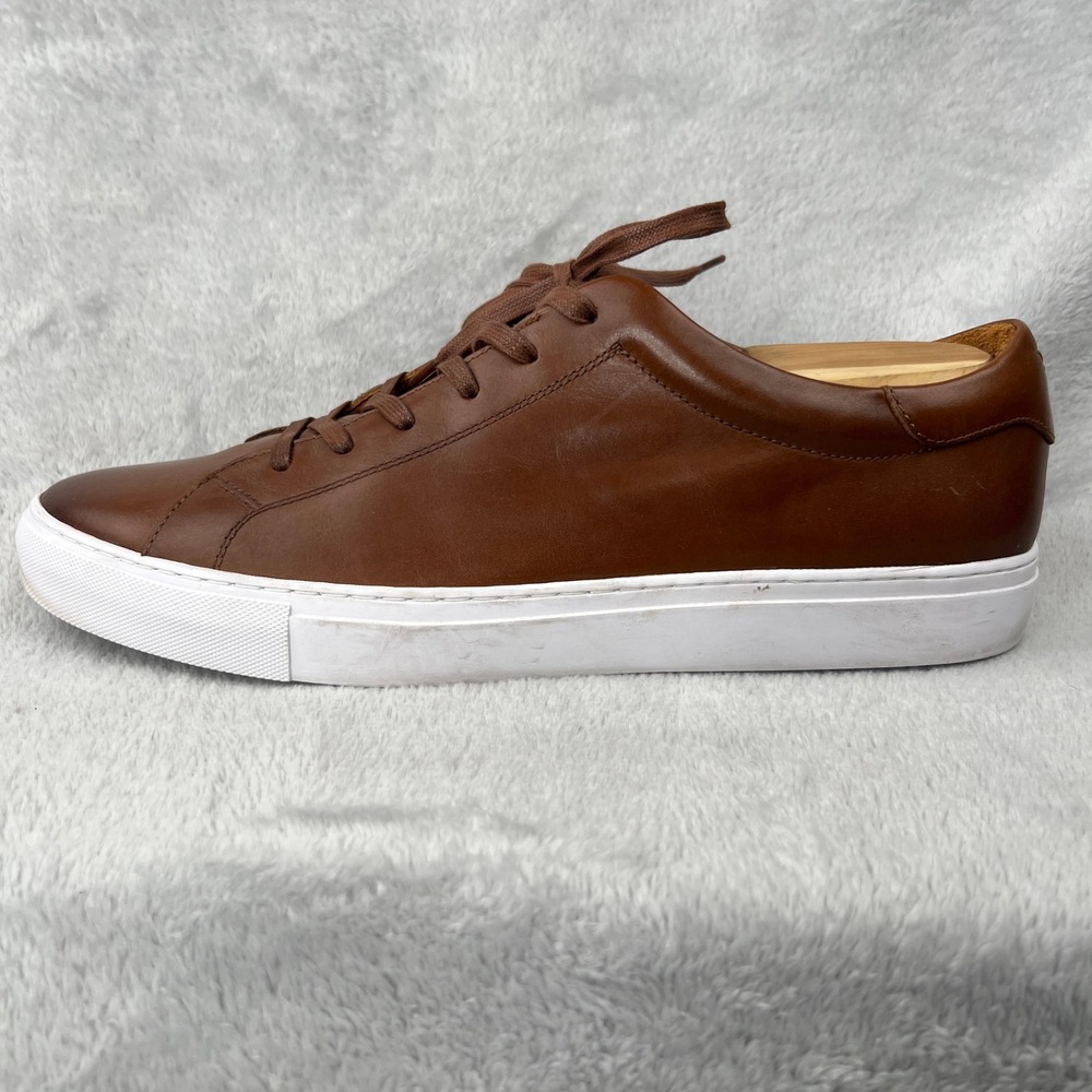 Polo Ralph Lauren Jermain II Leather Sneakers Size 11.5 Brown Men Low Top Casual - Picture 8 of 16